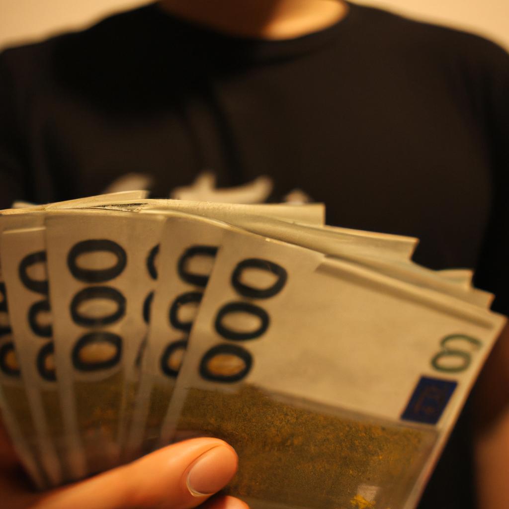 Person holding a stack of money